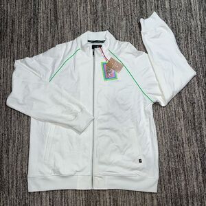 Brand New Houston White Men's XL‎ White Full Zip Jacket Retro Sport Preppy Style